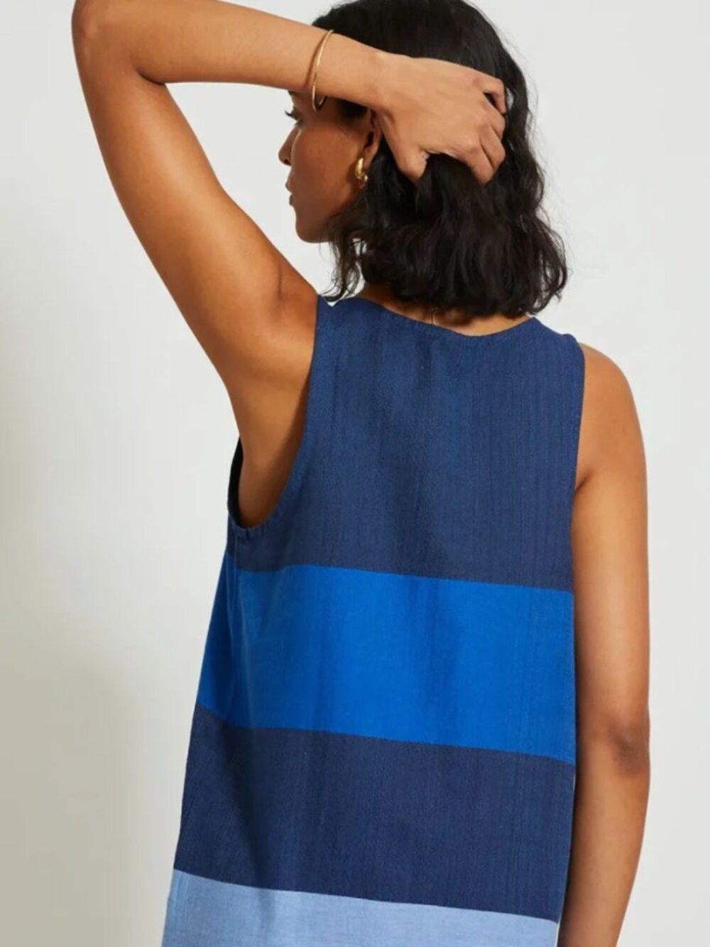 New! Lemlem Betami Azure Lilian Cover-Up Tank Midi Dress Size Medium 8429 - Picture 3 of 13
